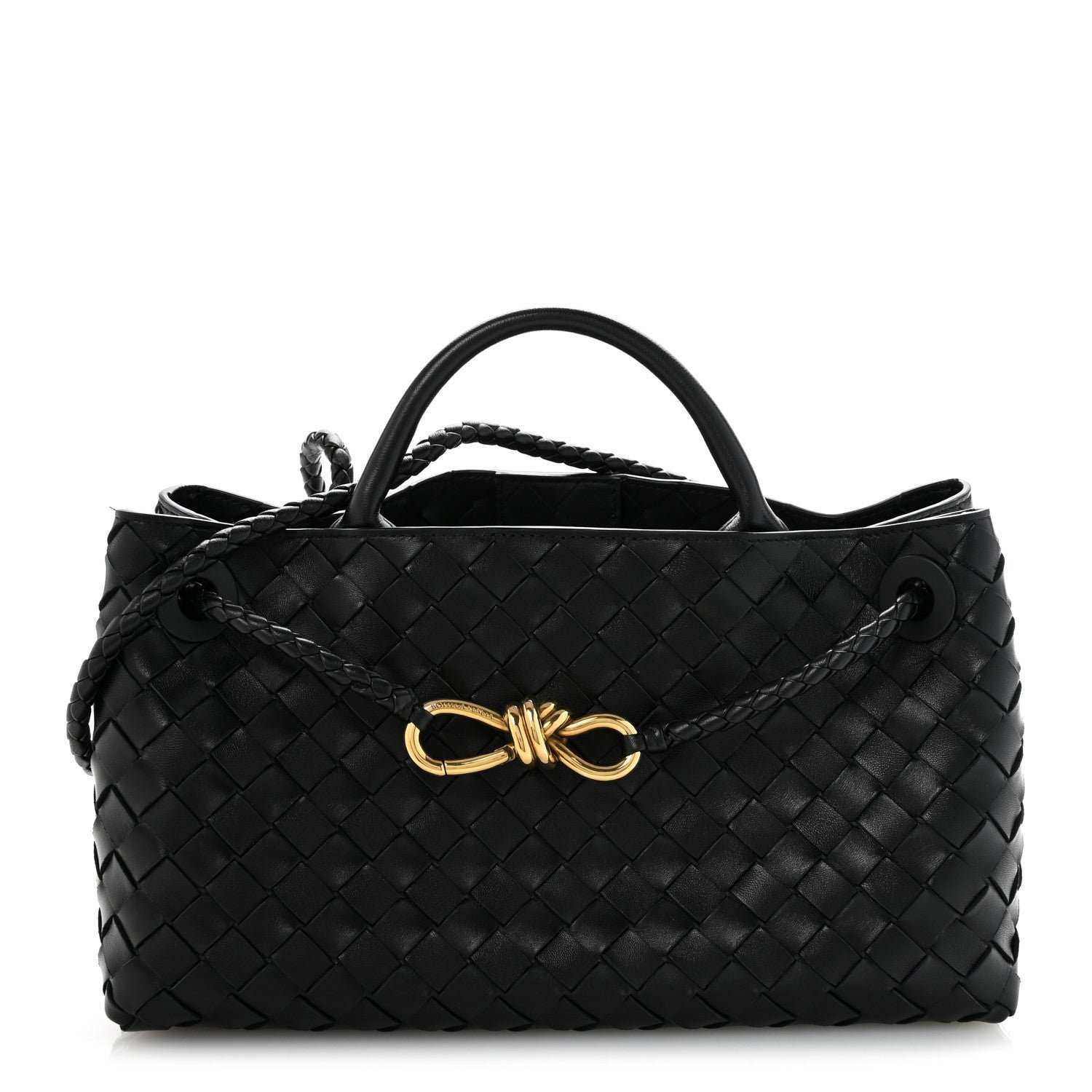 Bottega Veneta Nappa Intrecciato Small East West Andiamo Shoulder Bag Black