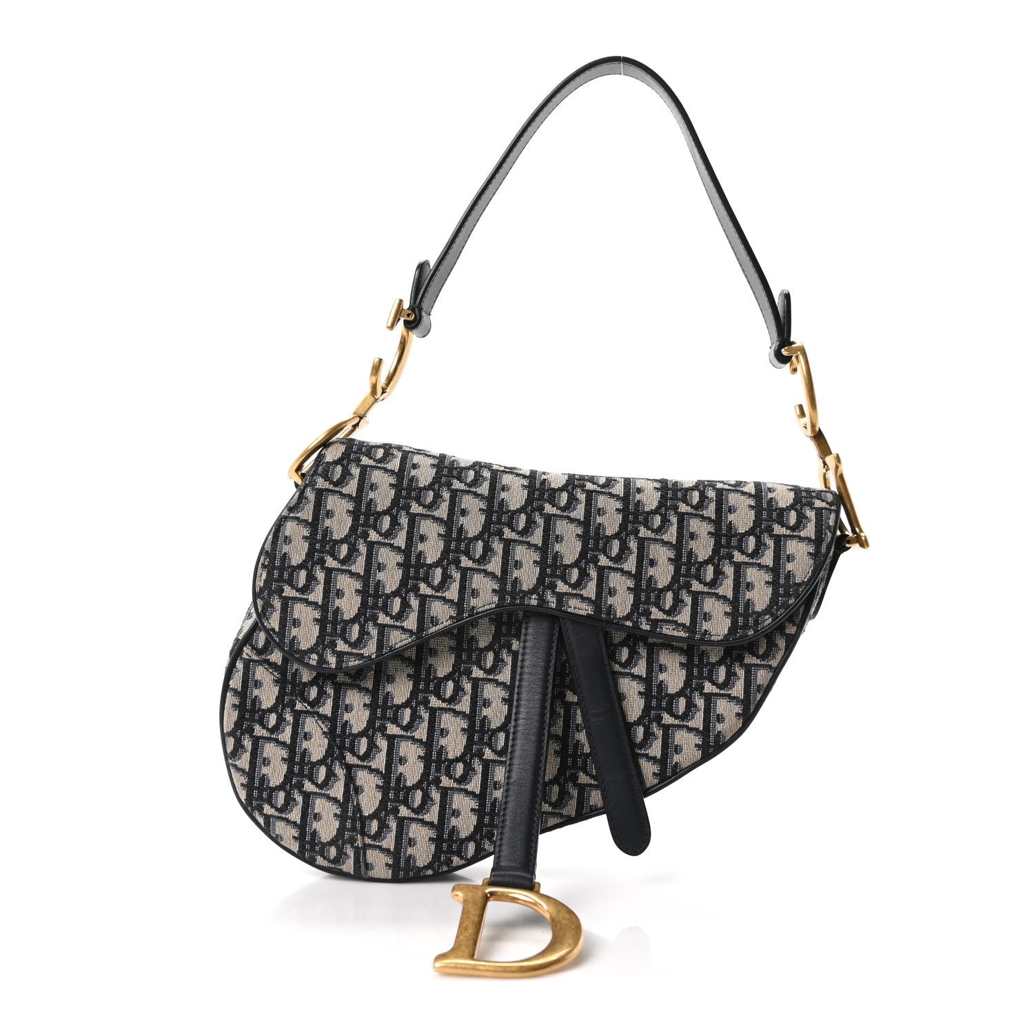 Christian Dior Oblique Saddle Bag Blue