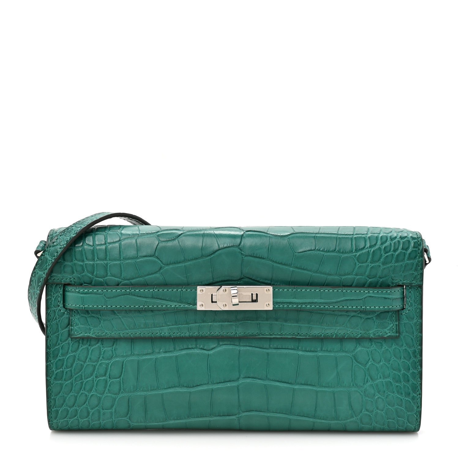 Hermes Matte Alligator Kelly To Go Wallet Malachite