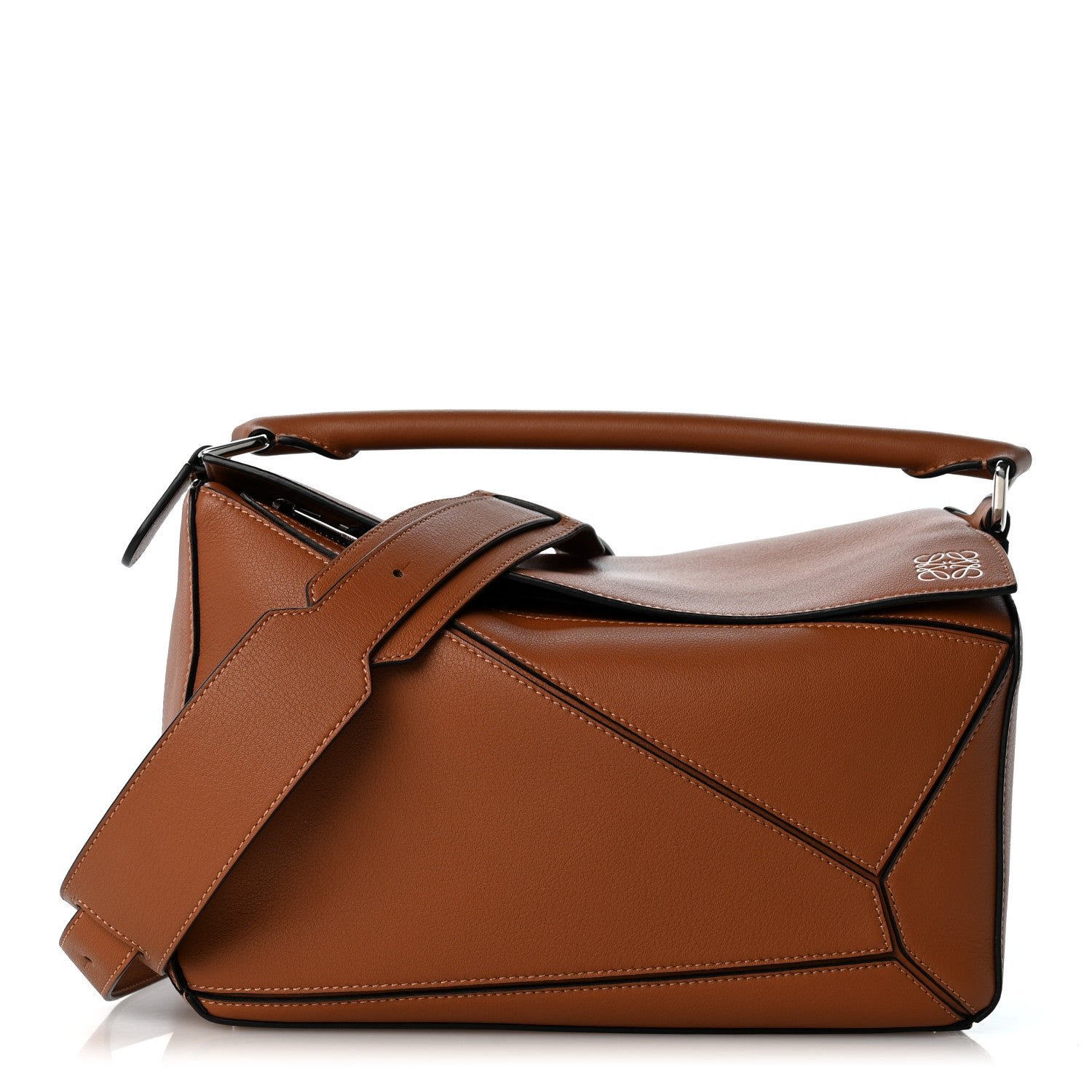 Loewe Calfskin Medium Puzzle Bag Tan