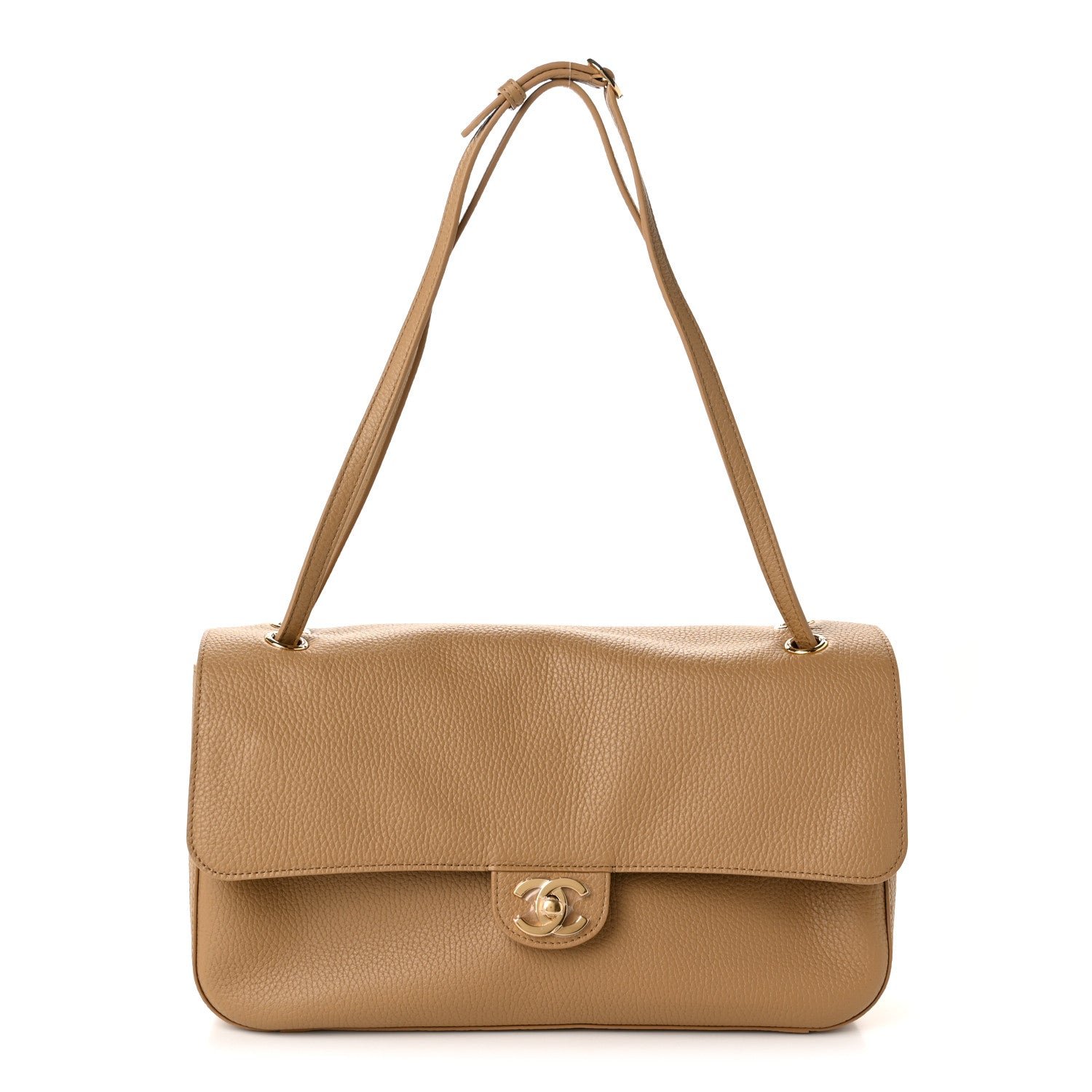 Chanel Grained Calfskin Small Souplissimo Maxi Flap Dark Beige