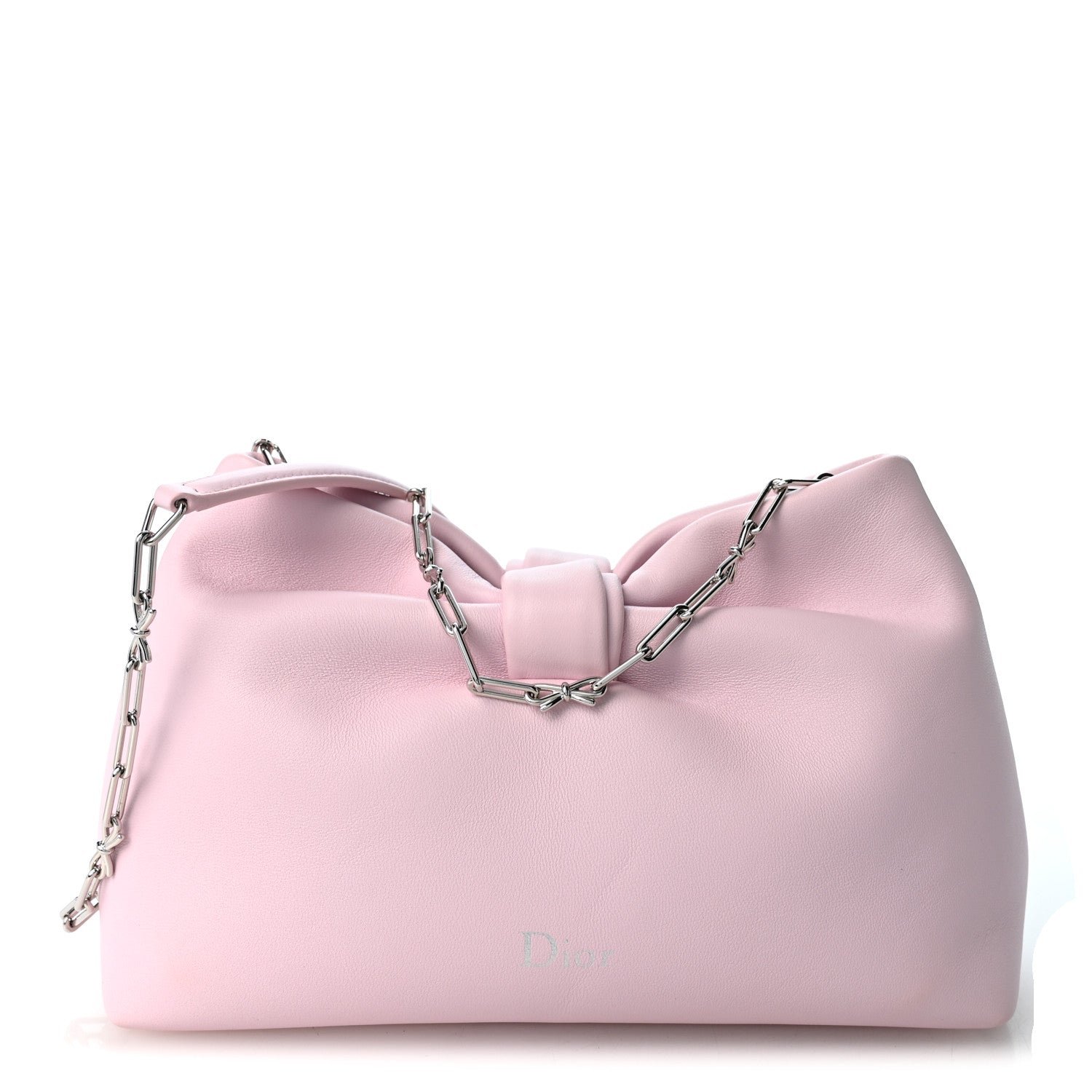 Christian Dior Lambskin Small Bow Bag Rose Songe