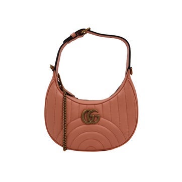 Leather GG Marmont Half Moon Mini