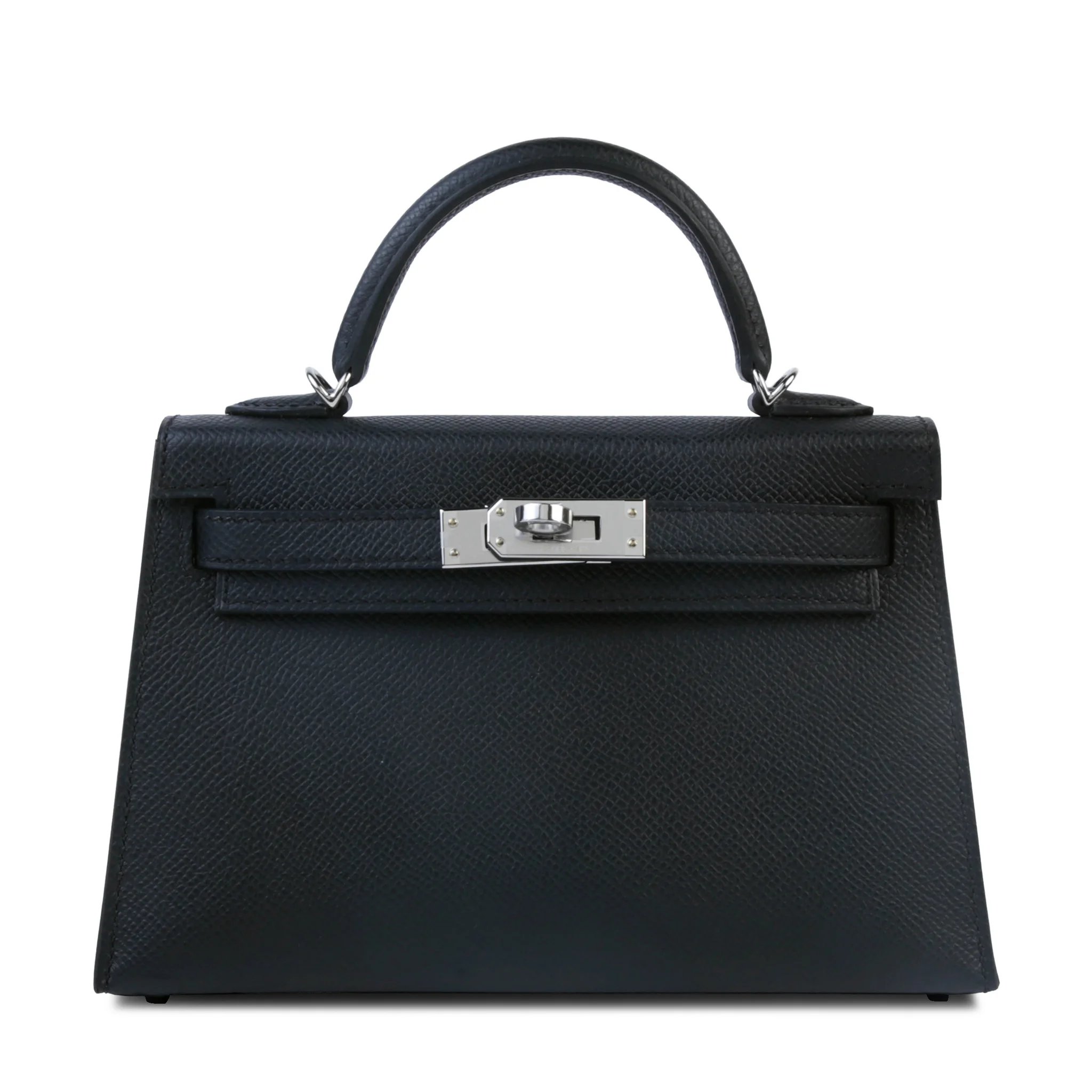 Brand New ( Rank N ) HERMÈS Mini Kelly II Noir (89) Epsom Palladium hardware G (2026)