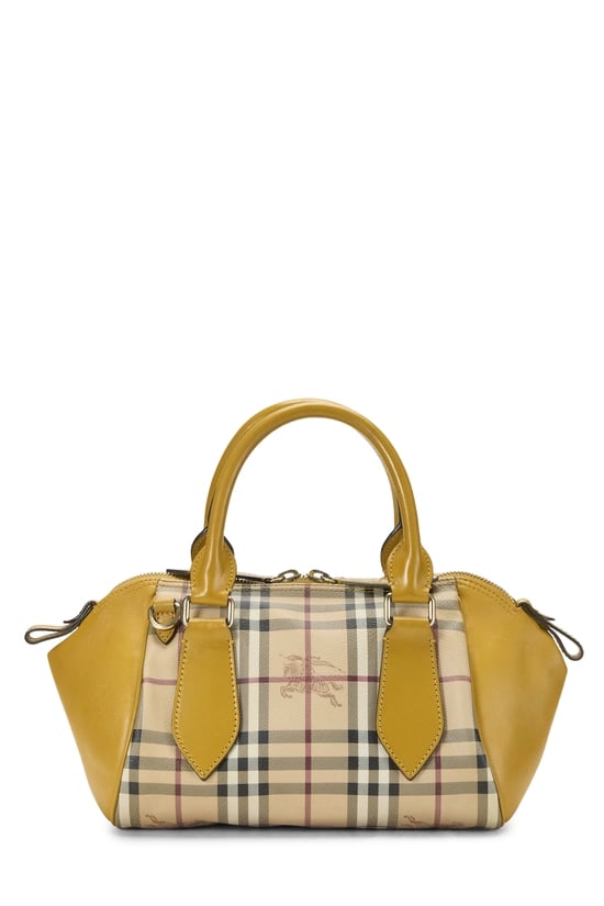 Burberry Yellow Haymarket Check Blaze Tote Small