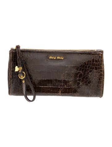 Embossed Leather Clutch