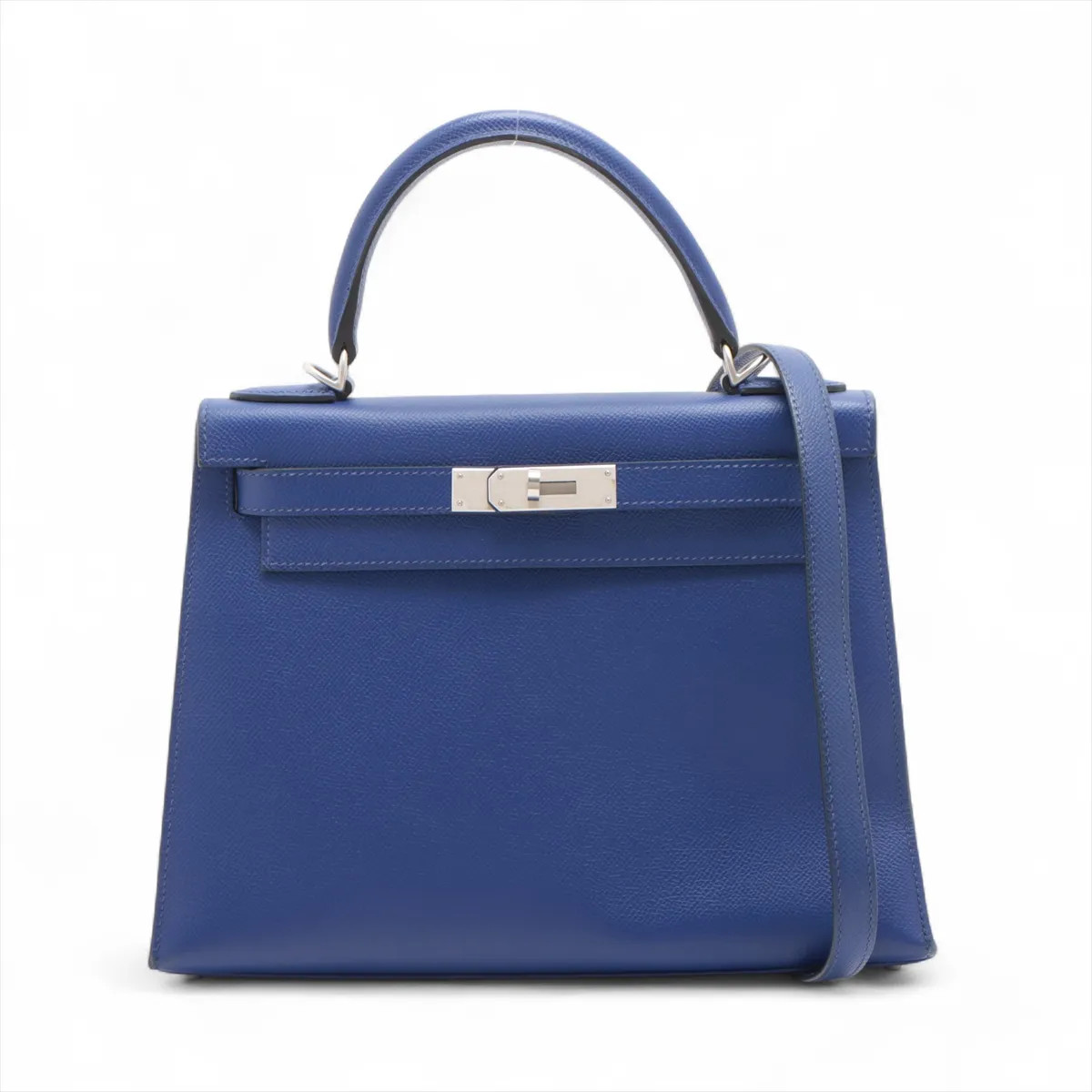 Hermes Hermès Kelly 28 Serie Veau Epsom Blue Electric Matte silver hardware