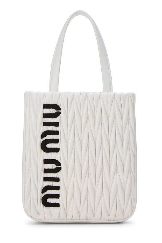 Miu Miu White Nappa Convertible Top Handle Bag