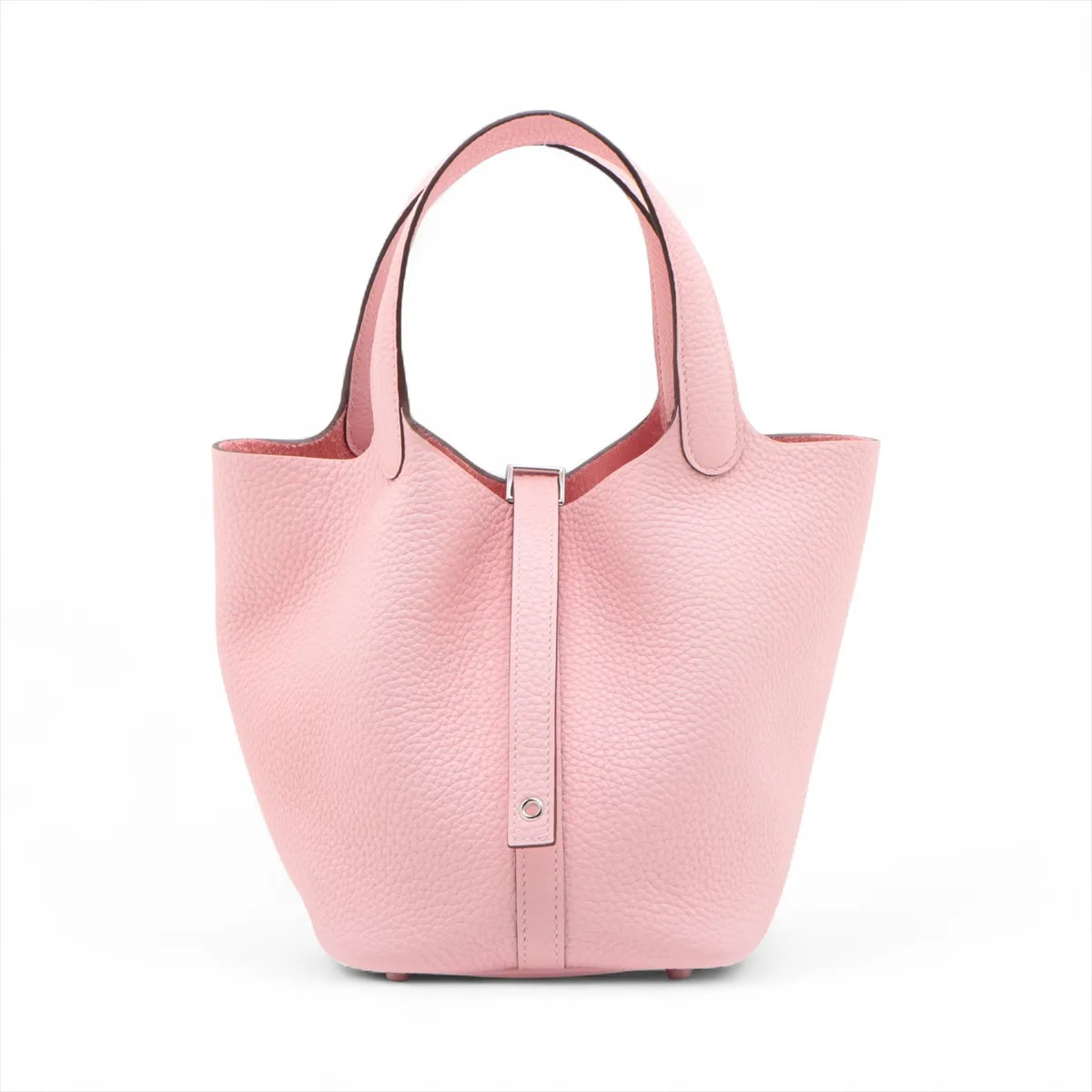 Hermès Picotin Lock 18 PM Taurillon Clemence Rose Sakura Silver Metal Fittings G