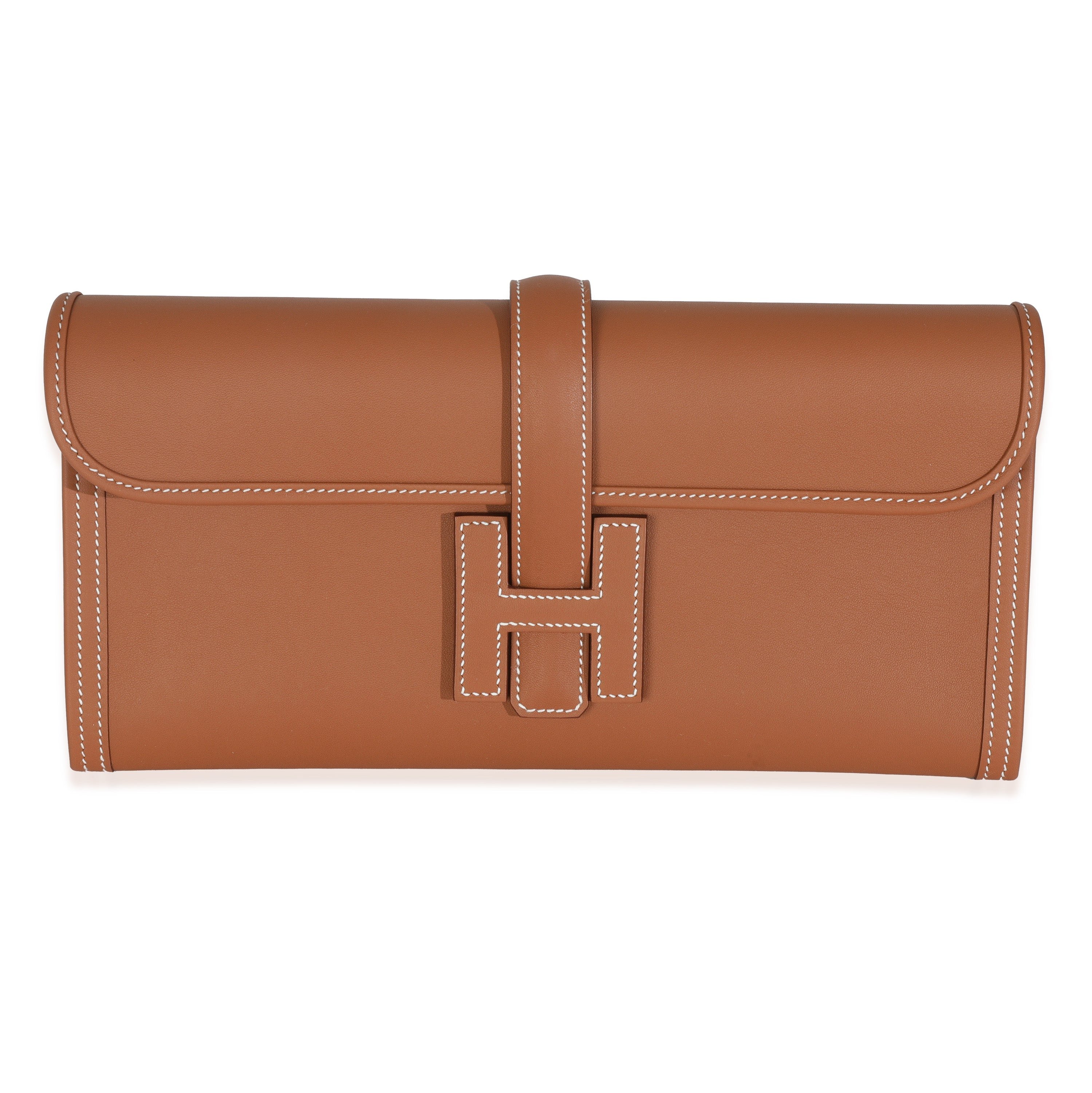 Hermes Gold Swift Elan Jige 29 Clutch