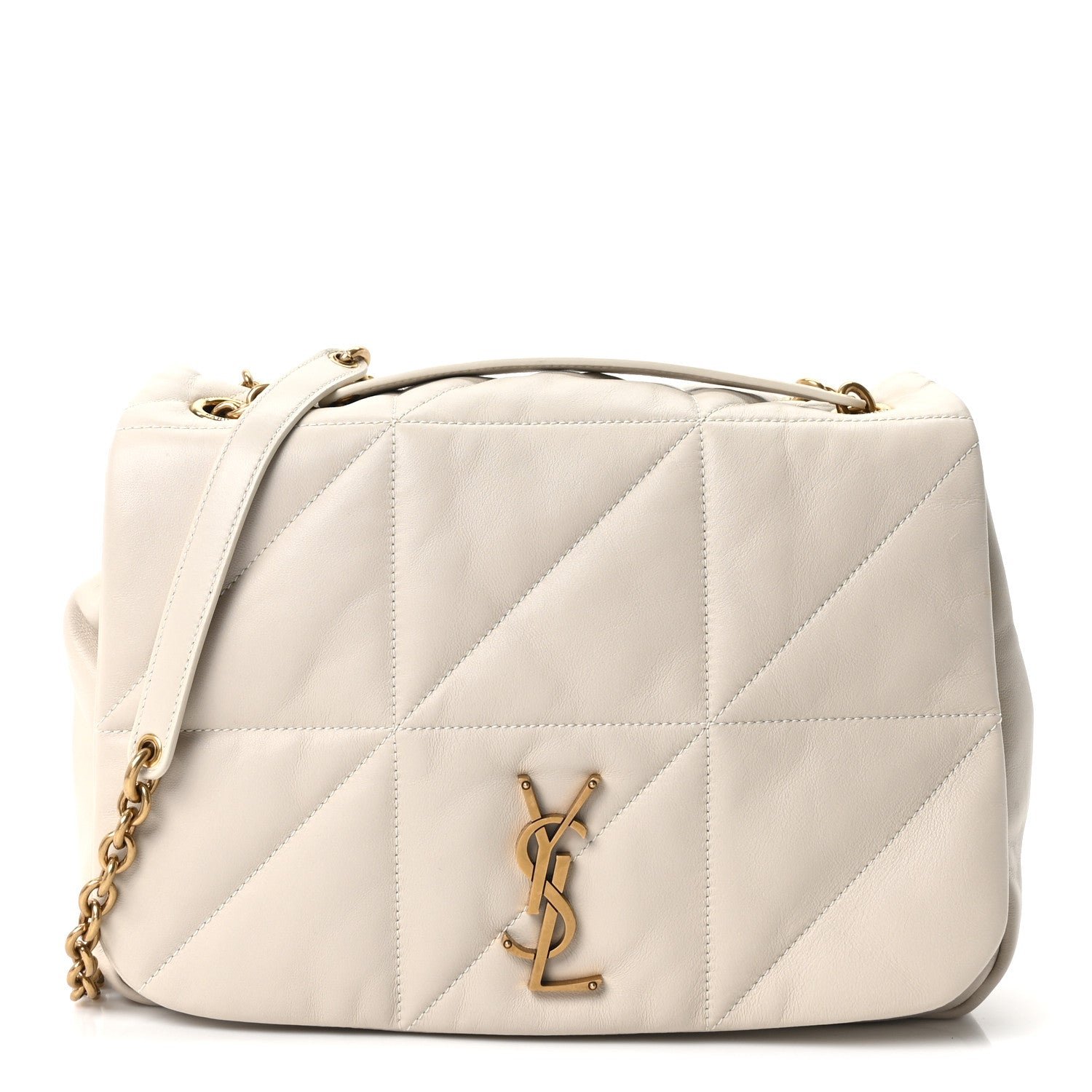 Saint Laurent Lambskin Matelasse Monogram Medium Jamie 4.3 Crema Soft