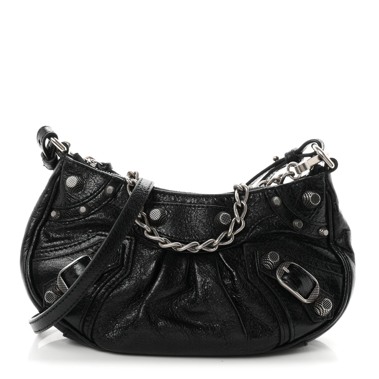 Balenciaga Agneau Arena Le Cagole Mini Purse With Chain Black