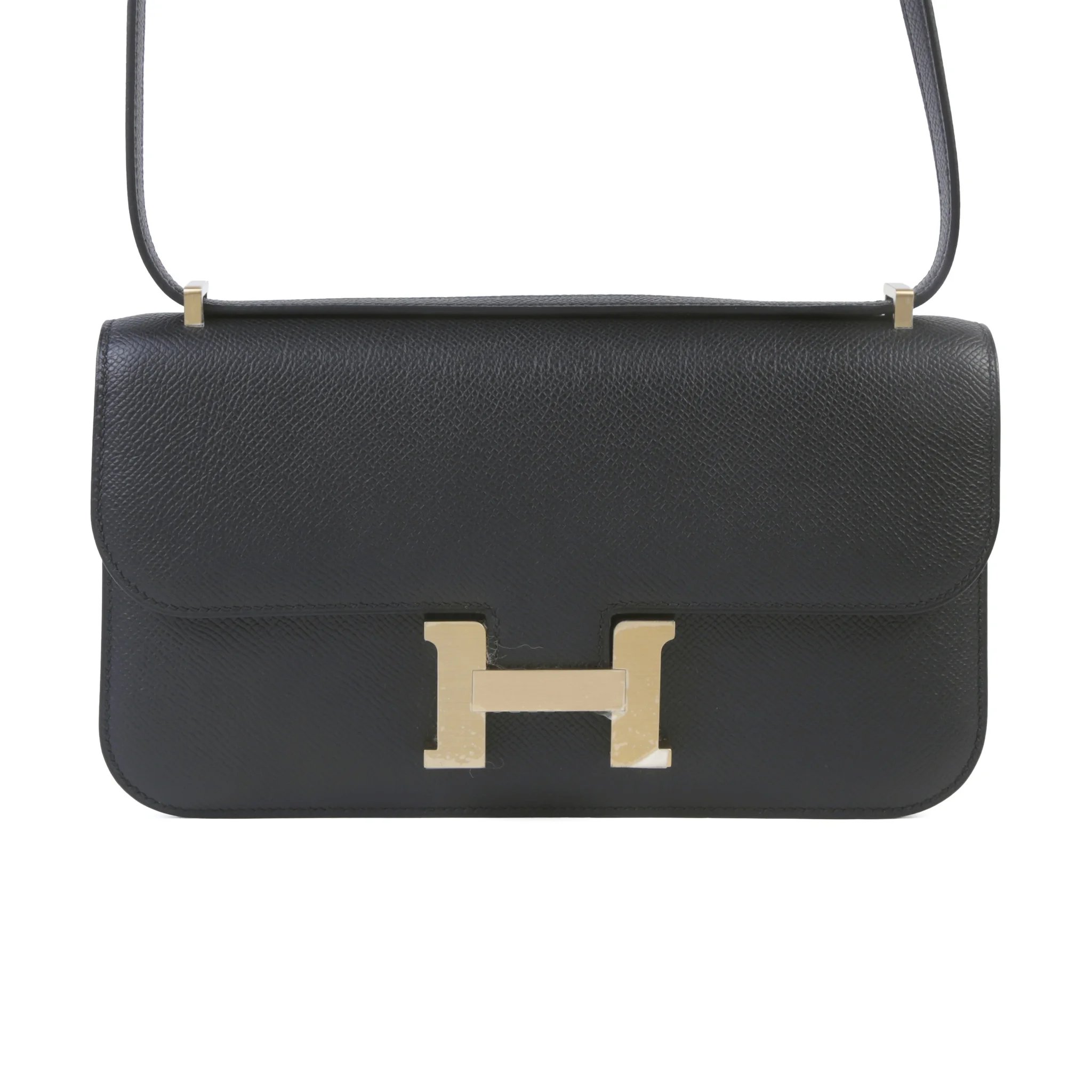 Brand New ( Rank N ) HERMÈS Constance Elan Noir (89) Epsom Brushed Permabrass hardware K (2025)