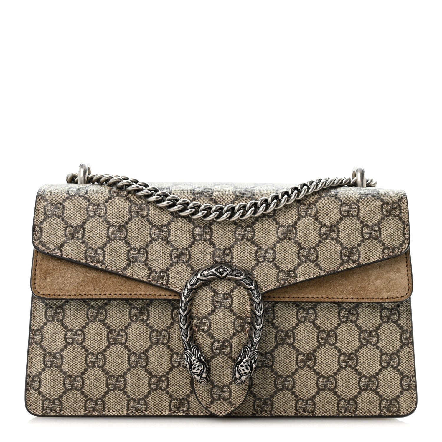 Gucci GG Supreme Monogram Small Dionysus Shoulder Bag Taupe
