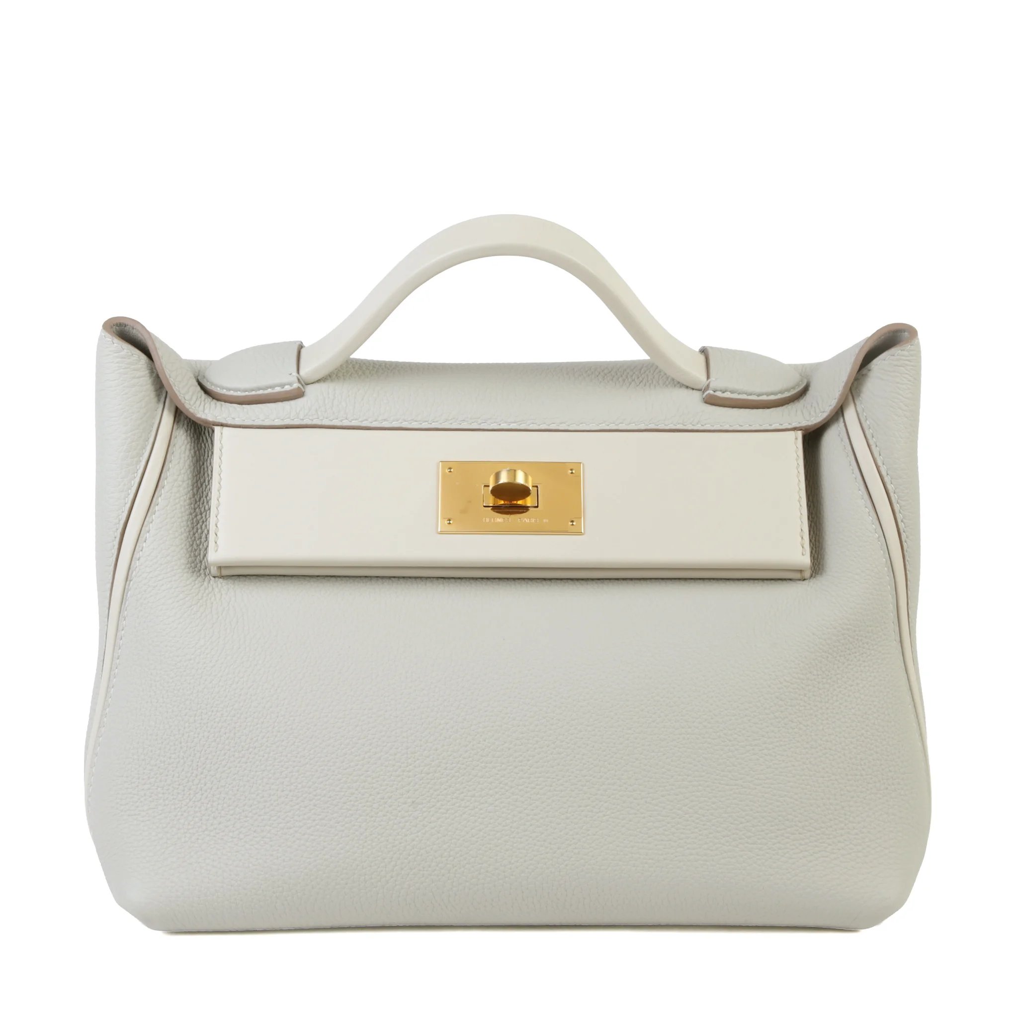 Excellent ( Rank SA ) HERMÈS 24/24 - 29 Verso Gris Perle (80) Nata (I2) Togo Swift Gold hardware Y (2020)