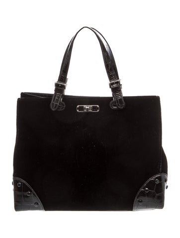 Velvet Top Handle Bag