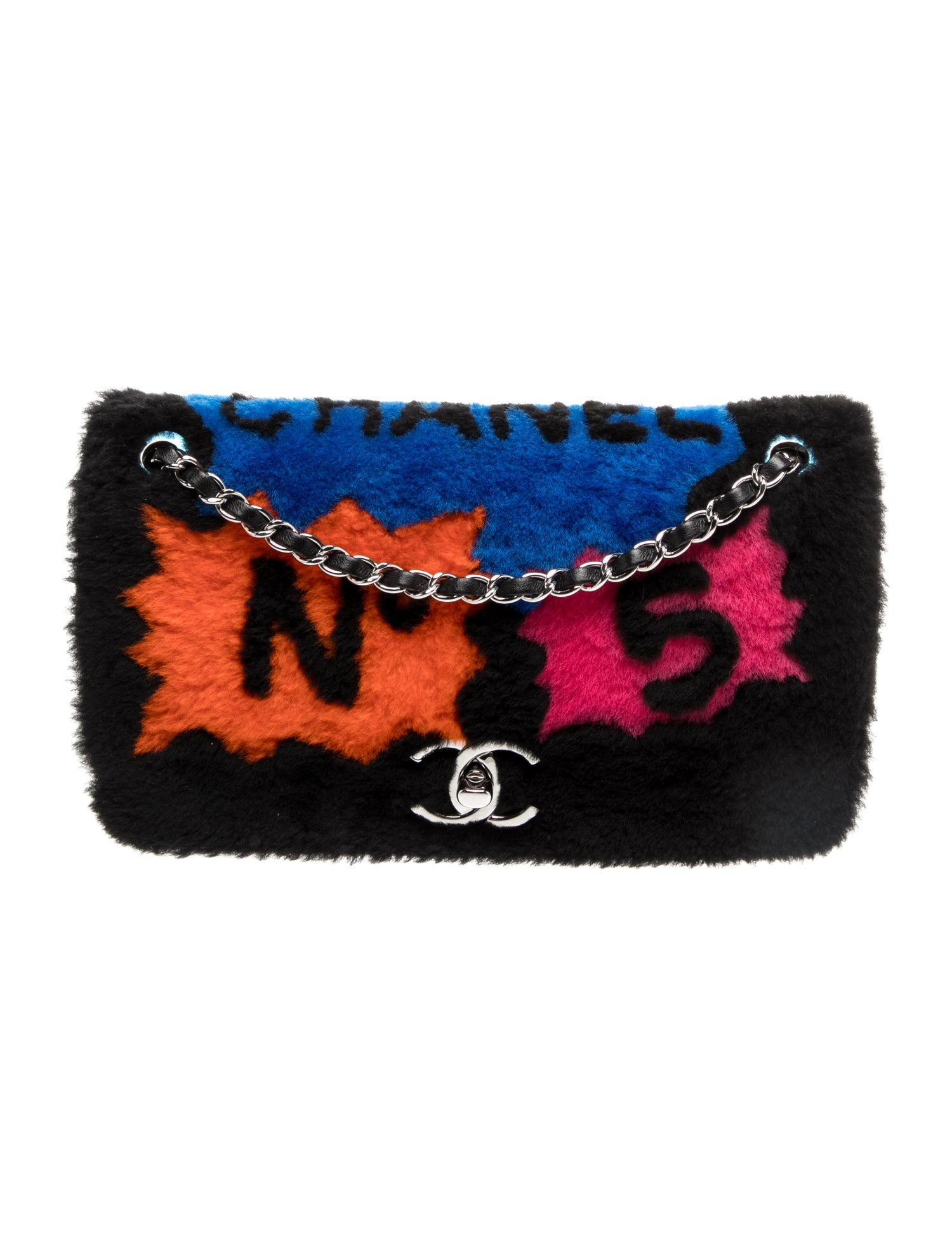 No. 5 Comic Shearling Flap Bag