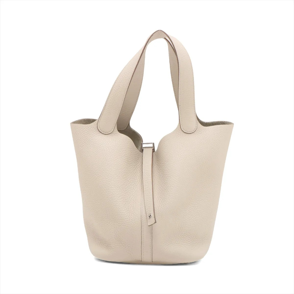 Hermès Picotin Lock 22 MM Taurillon Clemence Beton Silver Metal Fittings