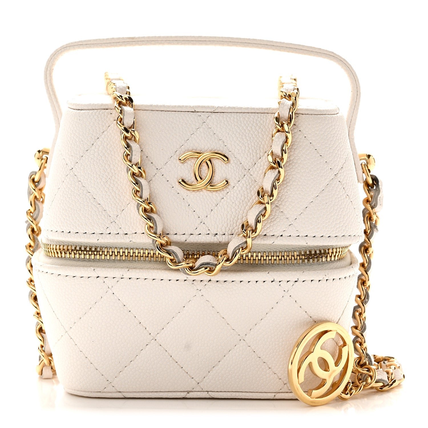 Chanel Caviar Quilted Vanity With Chain White