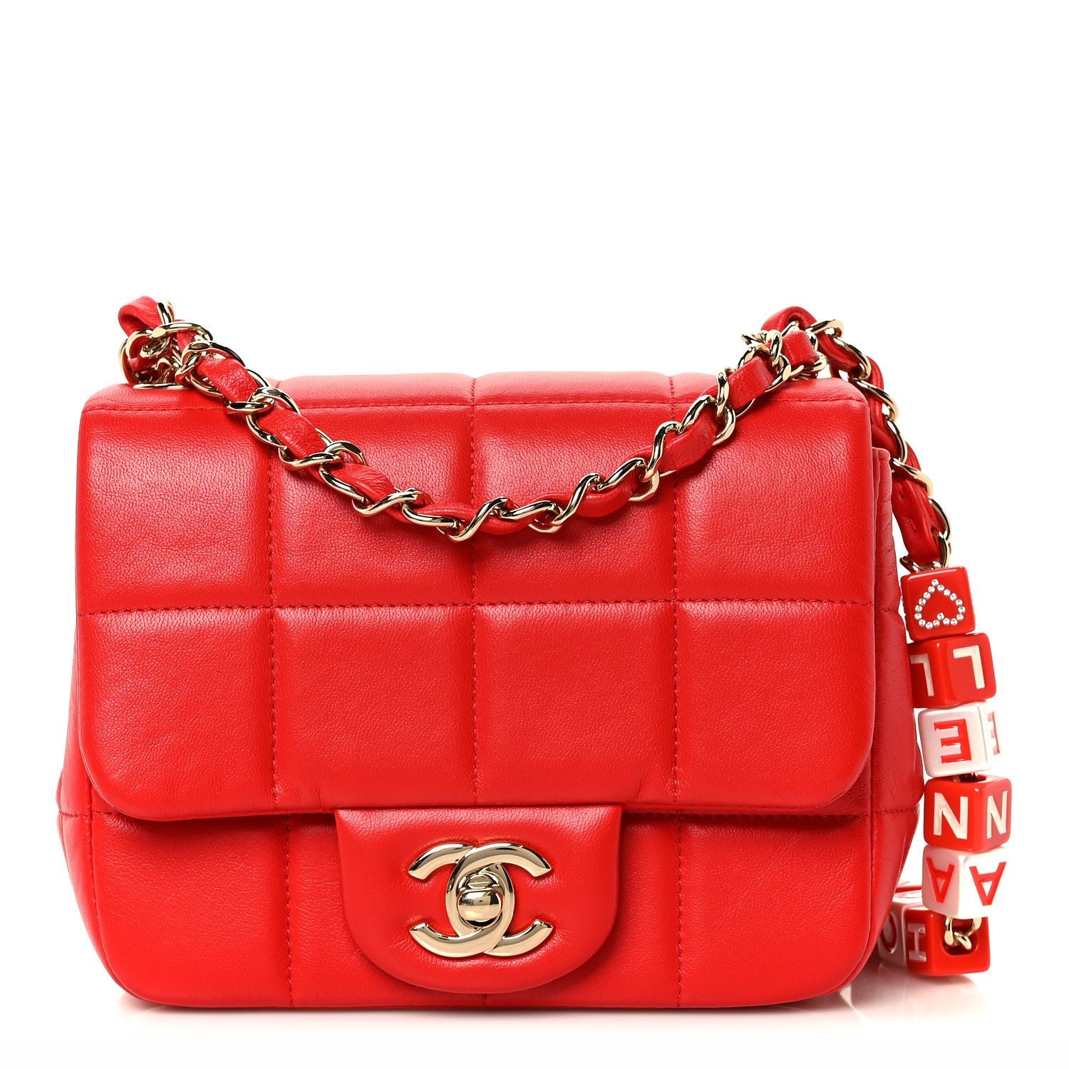 Chanel Lambskin Resin Crystal Square Quilted Monacoco Mini Flap Rogue