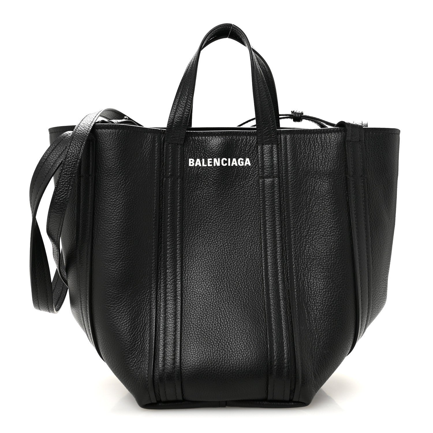 Balenciaga Grained Calfskin Small Everyday North South Shoulder Tote Bag Black