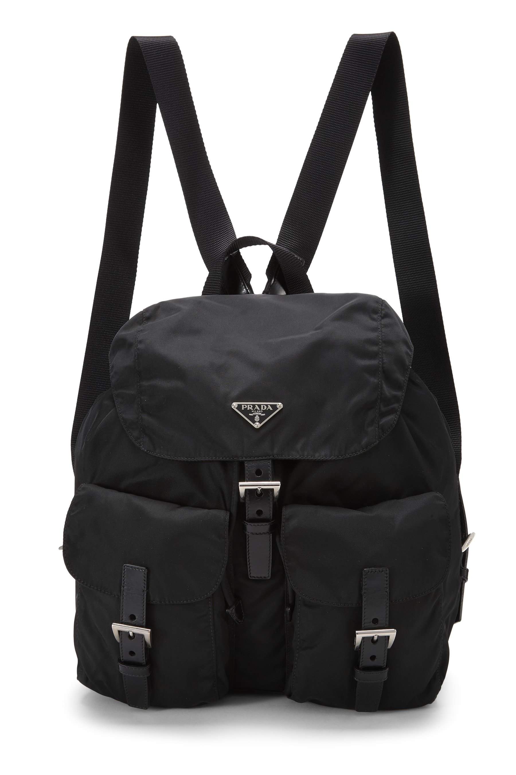 Black Nylon Drawstring Backpack