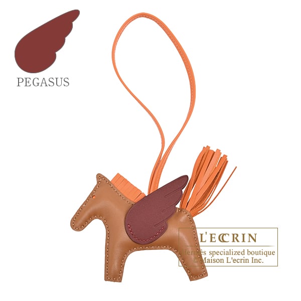 Hermes Rodeo charm Pegasus PM Gold/Feu/Rouge H Agneau/Swift leather