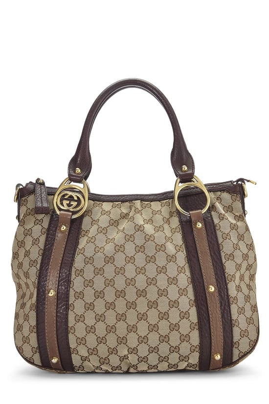 Original GG Canvas Interlocking Handbag Large