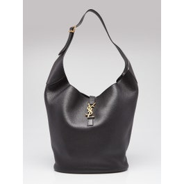 Yves Saint Laurent Black Leather Le 5 A 7 Hobo Bag