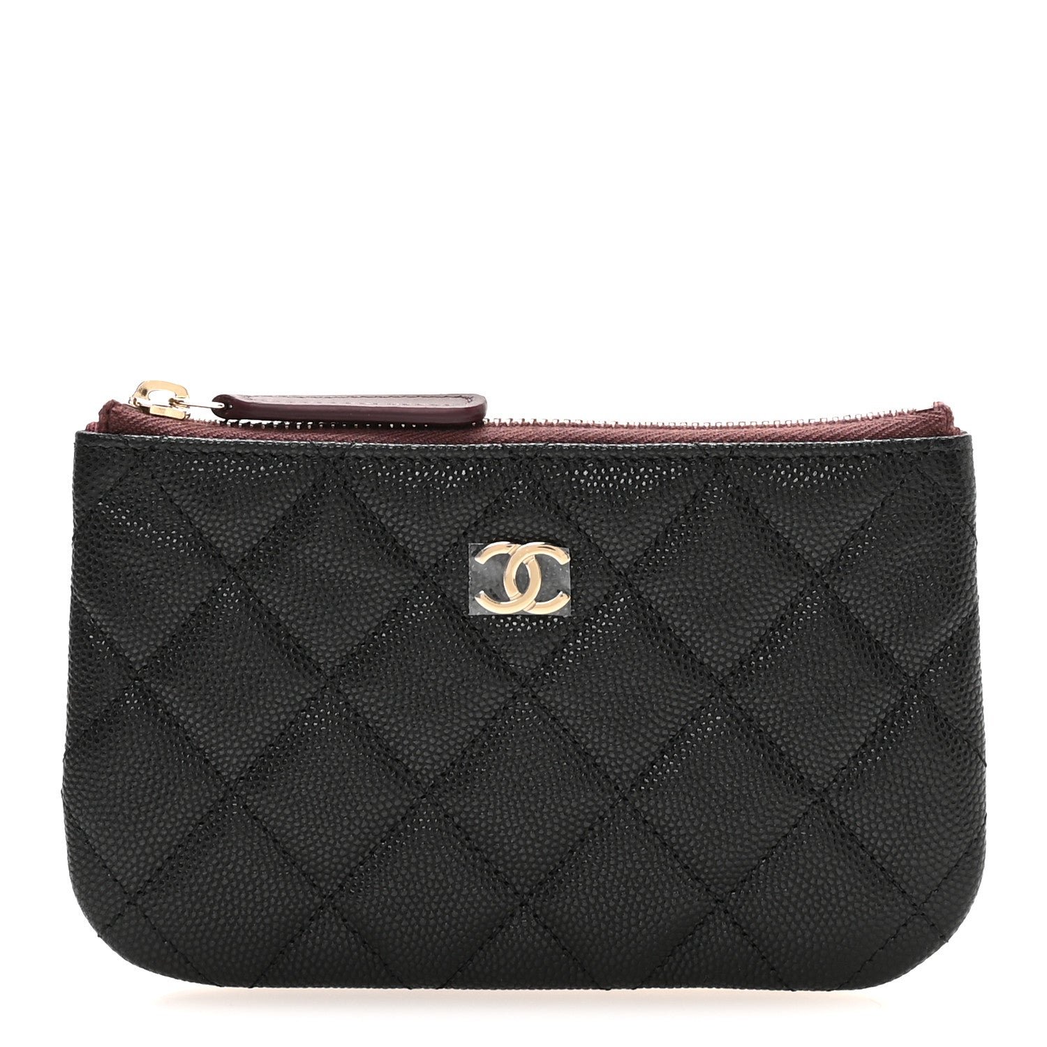 Caviar Quilted Small Cosmetic Case Black