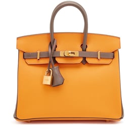 Hermes Jaune D'Or and Etain Bi-Color Epsom HSS Birkin 25 Gold Hardware, 2017