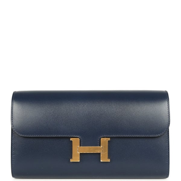 Hermes Hermes Rock Constance Wallet To Go Wallet To Go Bleu Abysse Box Gold Hardware