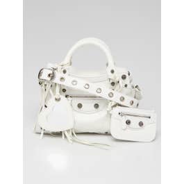 Balenciaga Balenciaga White Leather Neo Cagole XS Crossbody Bag