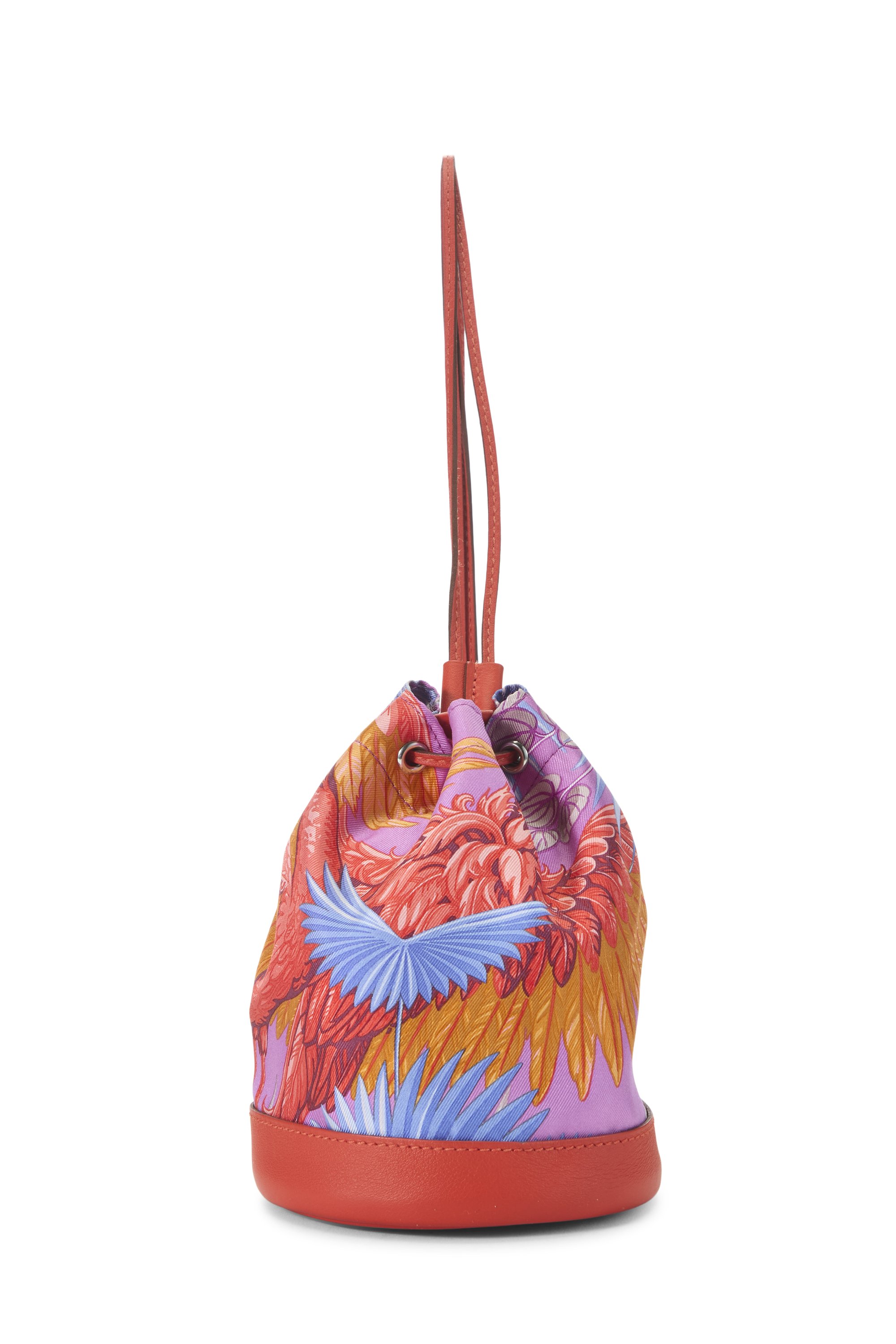 Red & Multicolor Silk 'Flamingo Party' Soie-Cool 22
