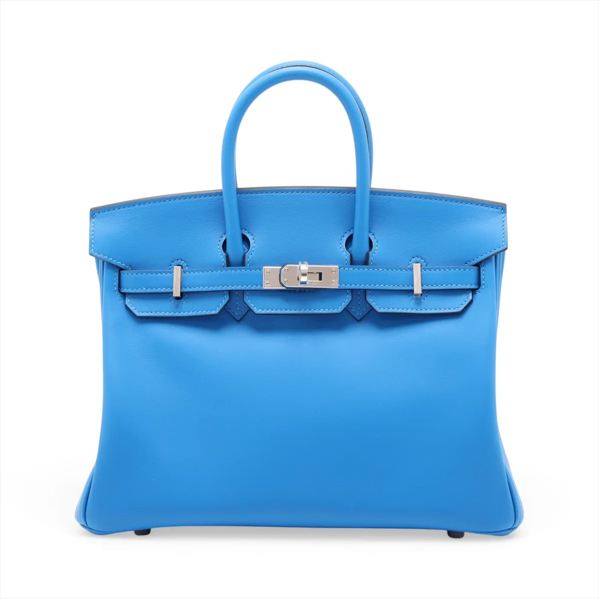 Hermès Birkin 25 Le Tournay Veau Swift New Blue Idra Silver Metal Fittings