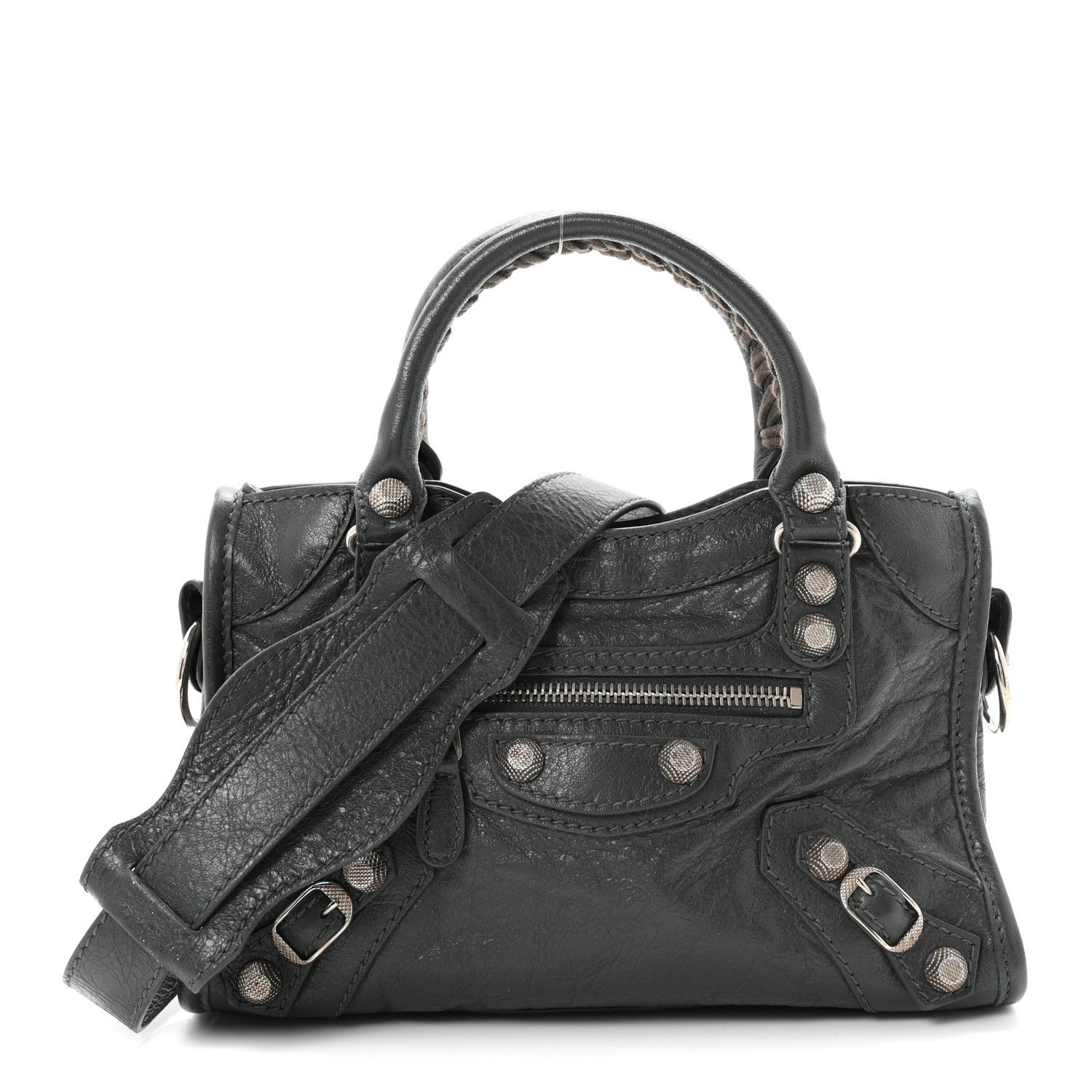 Balenciaga Agneau Giant 12 Silver Hardware Mini City Gris Fossile