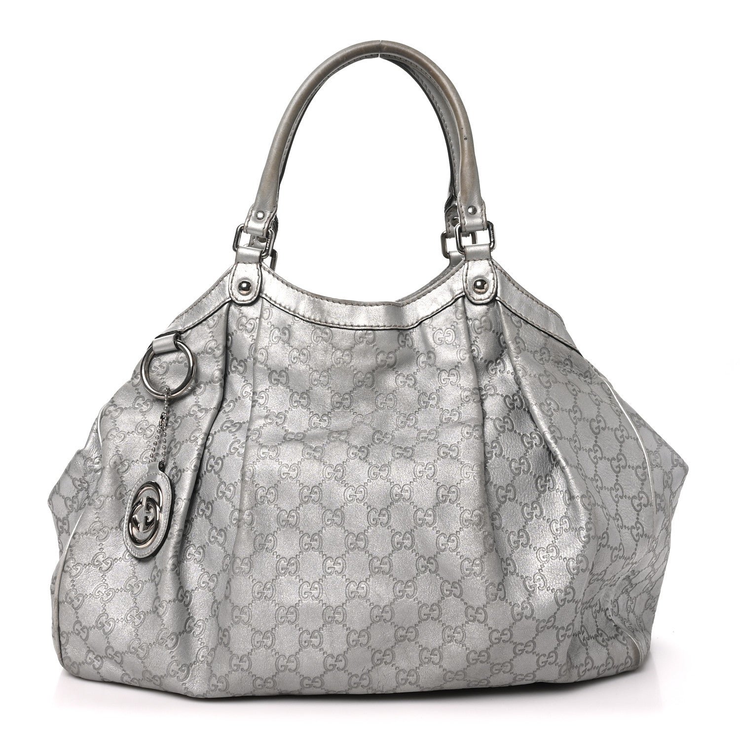 Gucci Guccissima Large Sukey Tote Silver