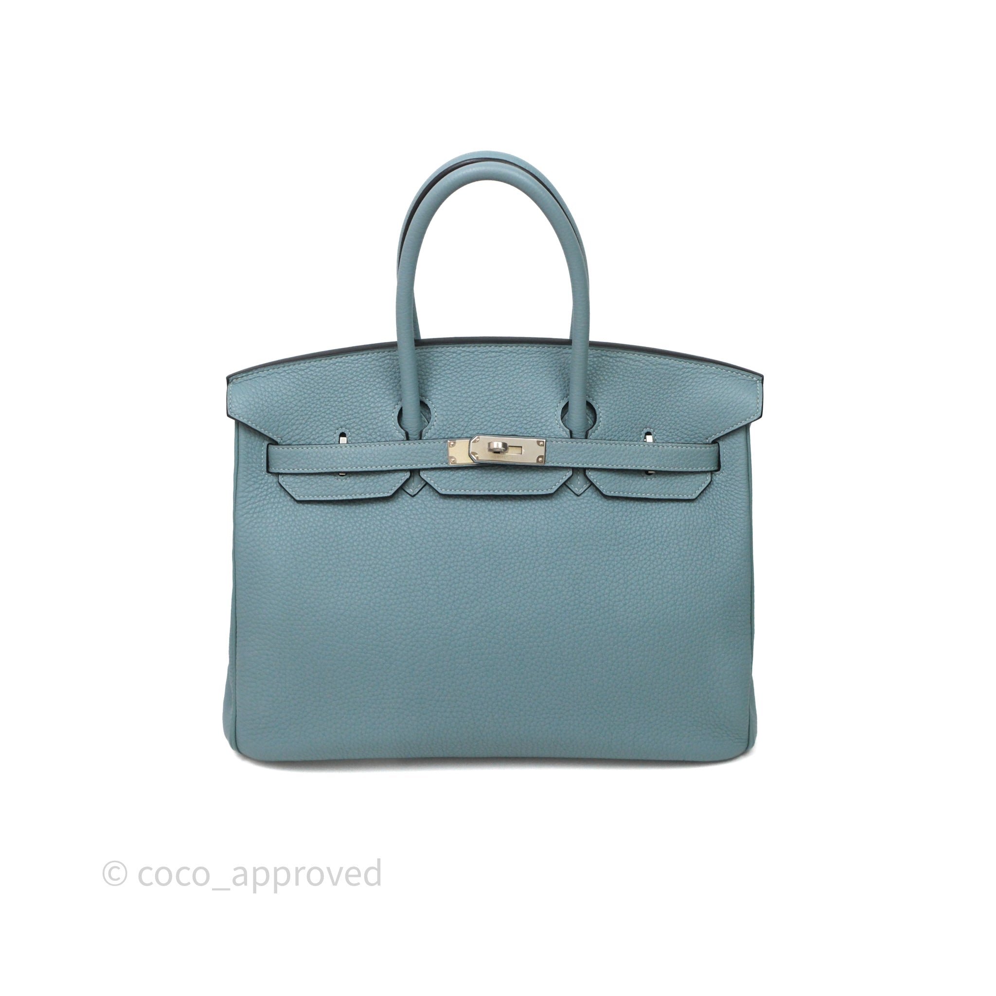  Hermès Birkin 35 Blue Lin J7 Togo Palladium Hardware