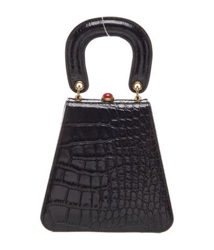 Staud Embossed Leather Top Handle Bag