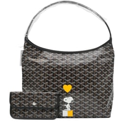 Goyard Black Goyardine Canvas and Chevroches Calfskin Boheme Hobo Bag