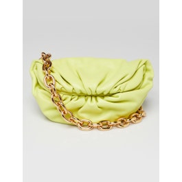 Bottega Veneta Bottega Veneta Seagrass Green Leather Pouch Chain Belt Bag