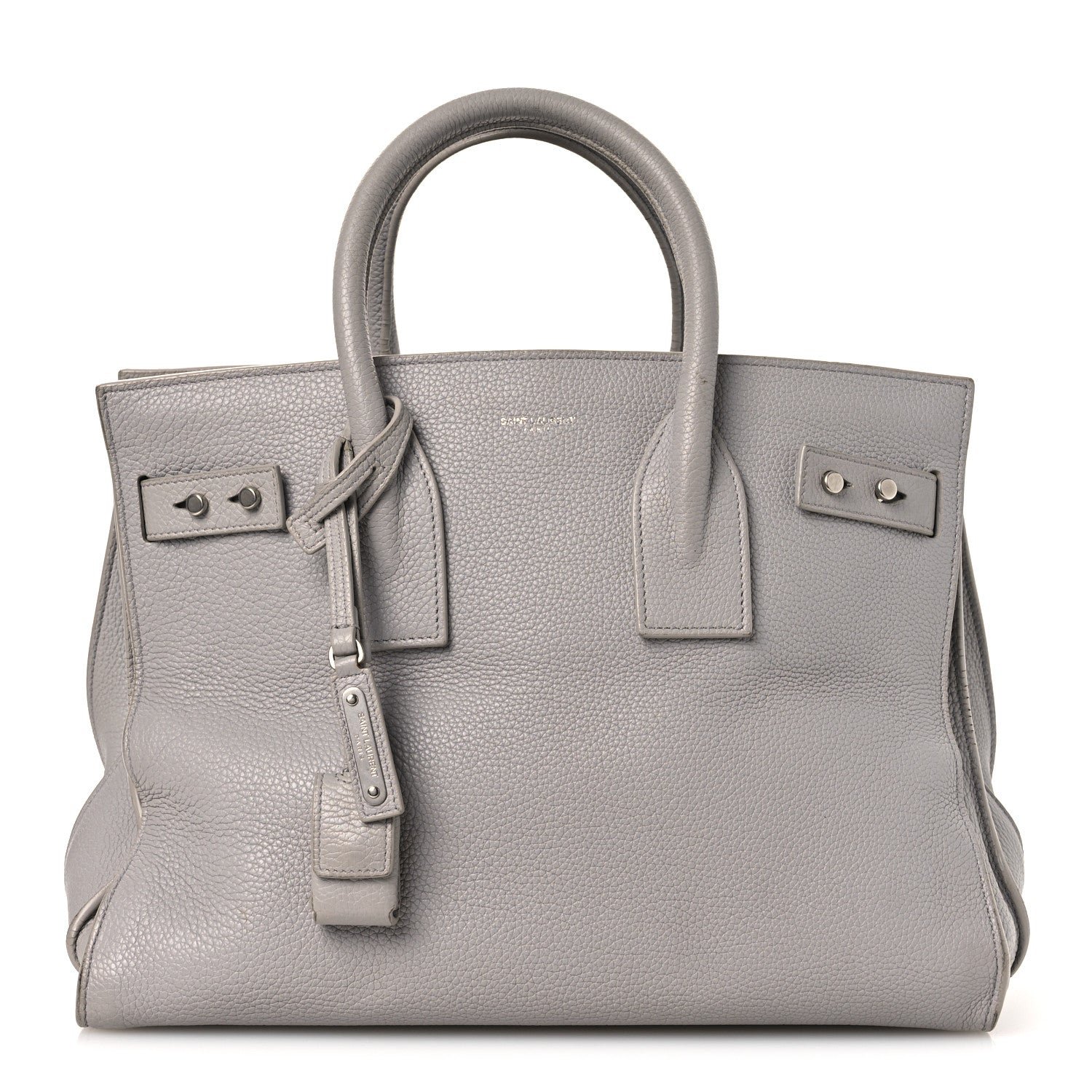 Saint Laurent Grained Calfskin Small Supple Sac De Jour Grey