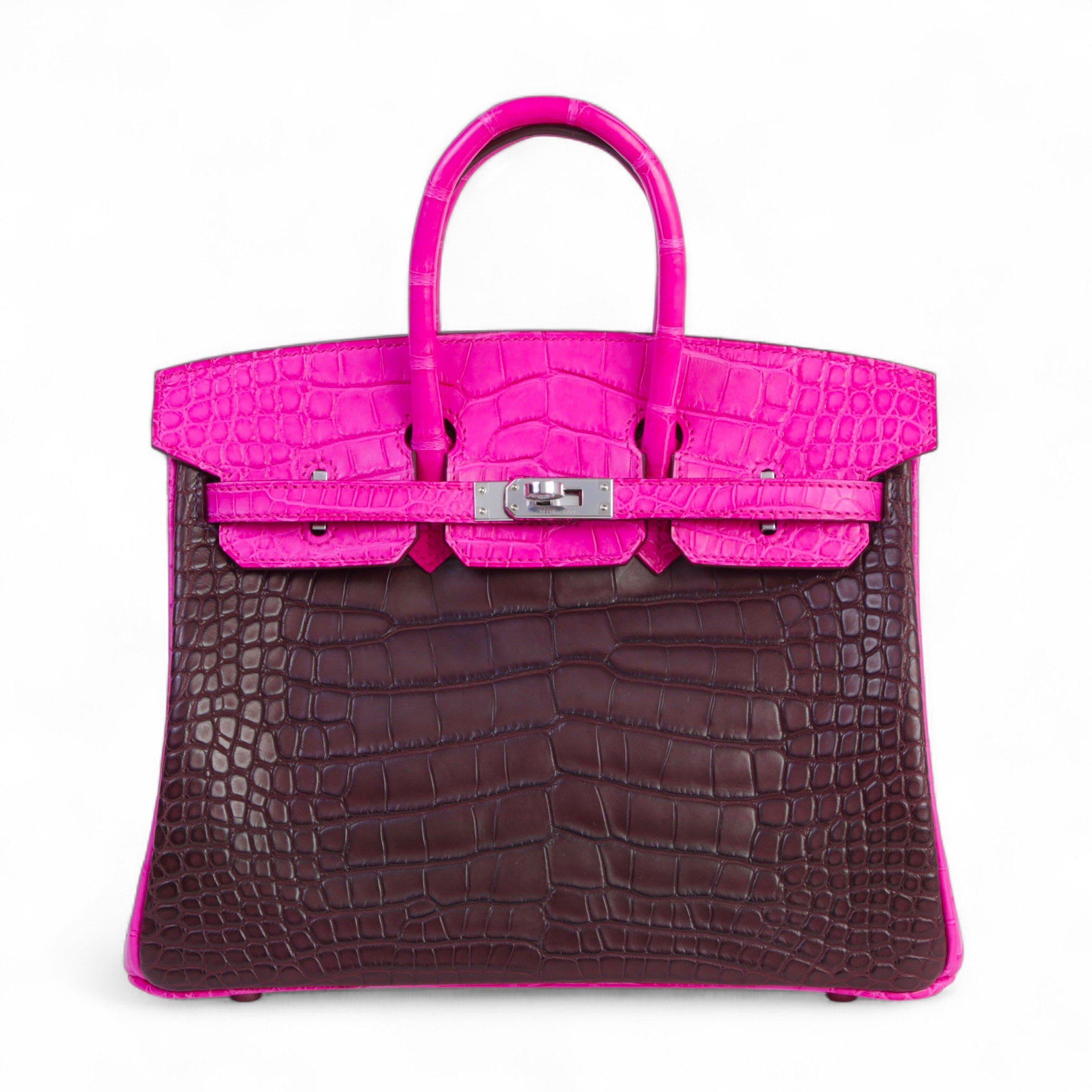 Hermes Brand New ( Rank N ) HERMÈS Birkin 25 Rouge Sellier (0G) Rose Shocking (5R) Matte Alligator Palladium hardware W (2024)