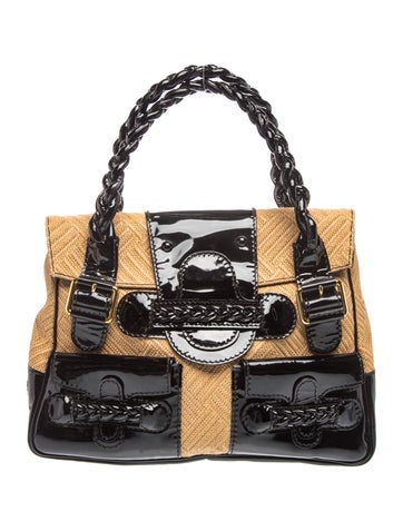 Raffia Top Handle Bag
