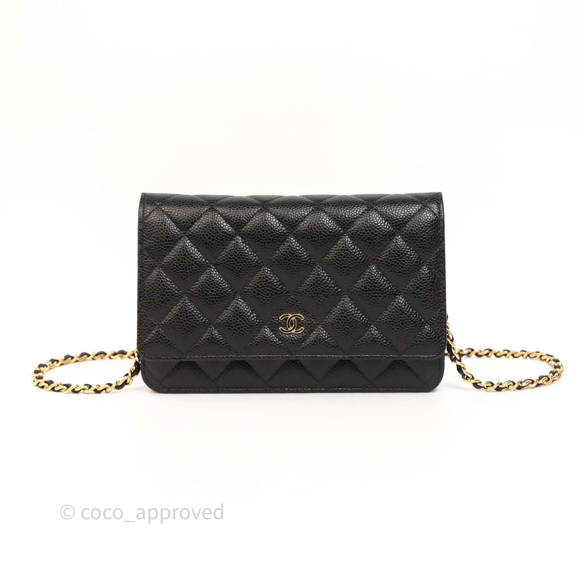Chanel Quilted WOC Black Caviar Gold Hardware