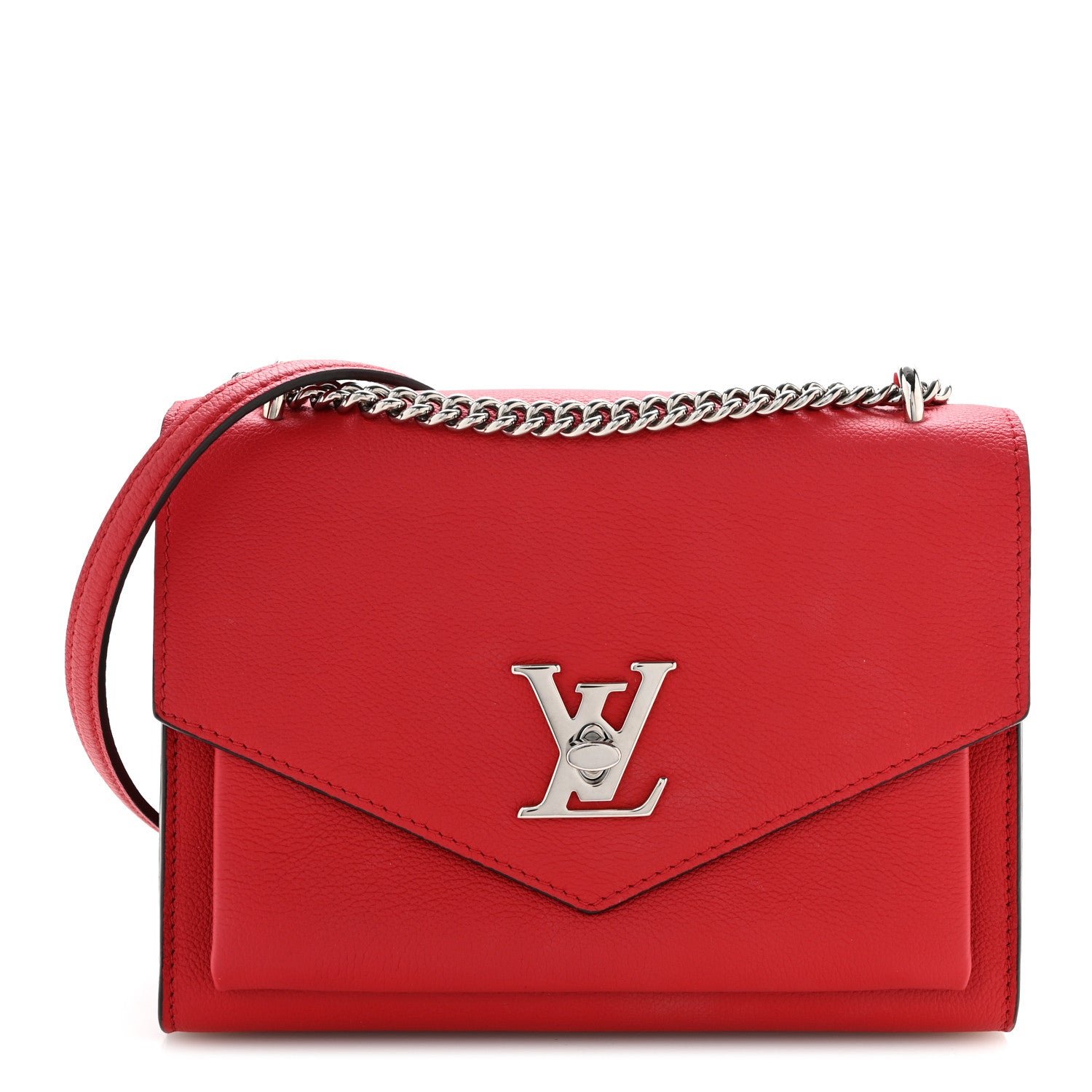Louis Vuitton Soft Calfskin Mylockme Chain Bag BB Rubis