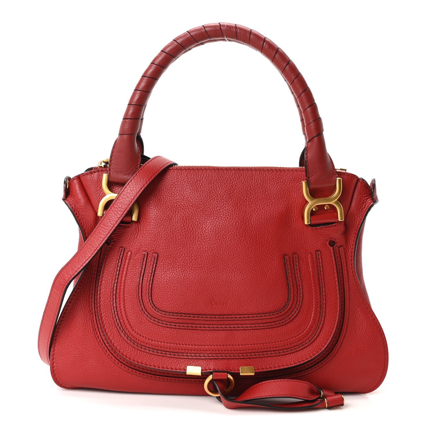 Chloe Calfskin Medium Marcie Satchel Red