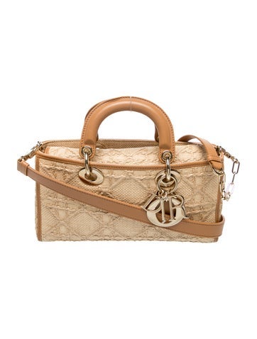 Cannage Raffia Macro Cannage Lady D-Joy bag