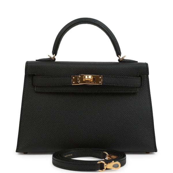 Hermes Hermes Kelly Sellier 20 Black Epsom Gold Hardware