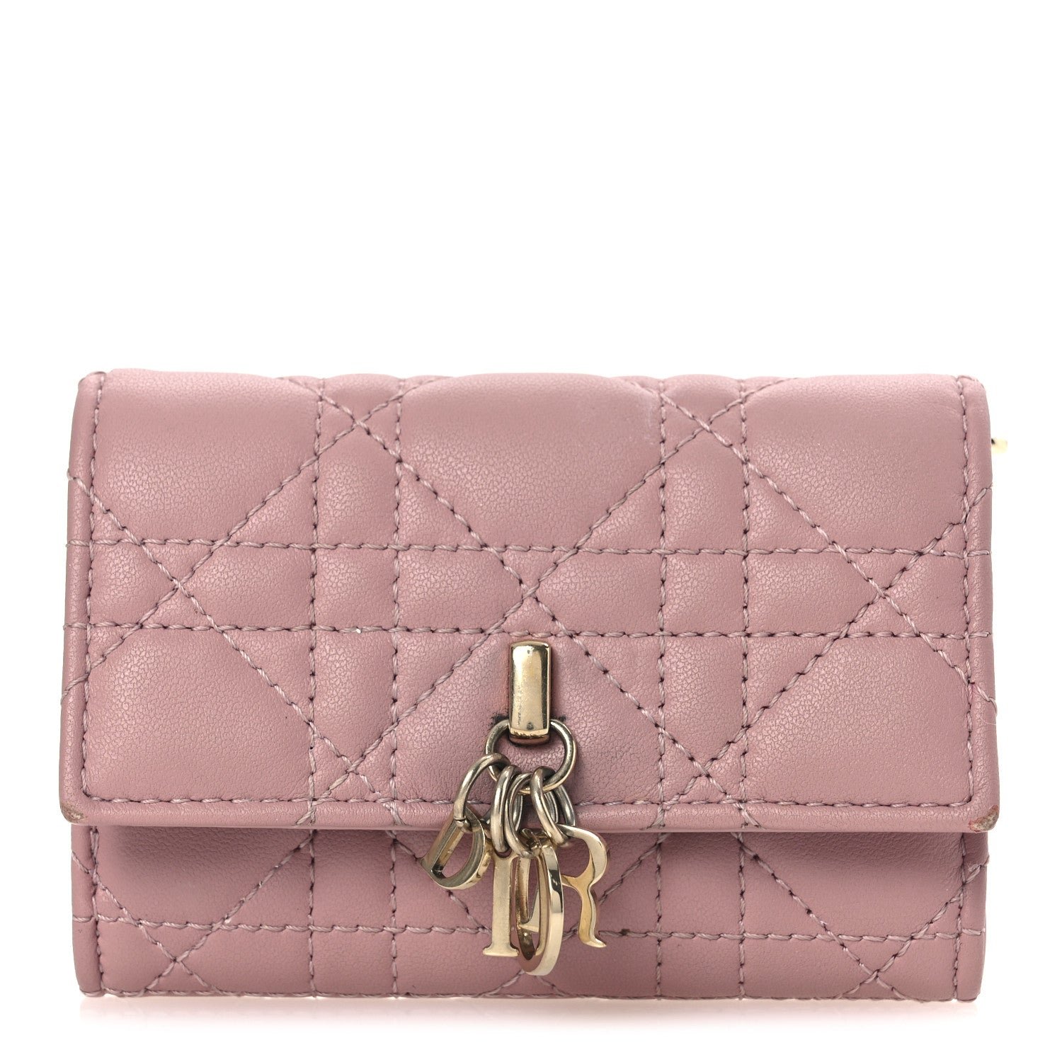 Dior Lambskin Cannage Miss Dior Glycine Wallet Pink